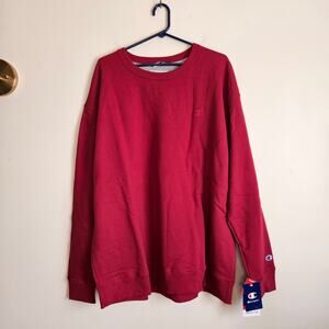 NWT Champion Men's Pullover Sweatshirt, Red, Sz 2XL